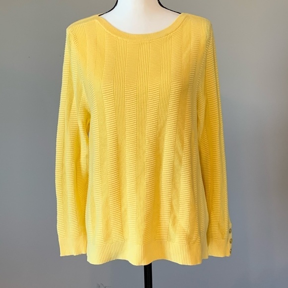 Gorgeous yellow CJ Banks sweater size X 14W - Picture 1 of 12